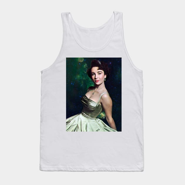 Elizabeth Taylor in Space: Starlight Starlets Tank Top by asimplefool